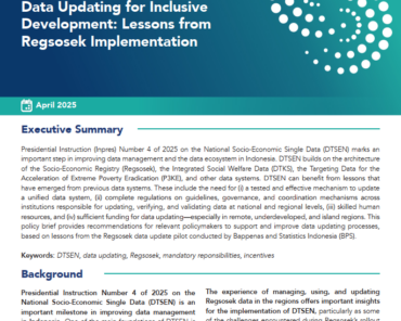 Optimising Socio-Economic Data Updating for Inclusive Development: Lessons from Regsosek Implementation