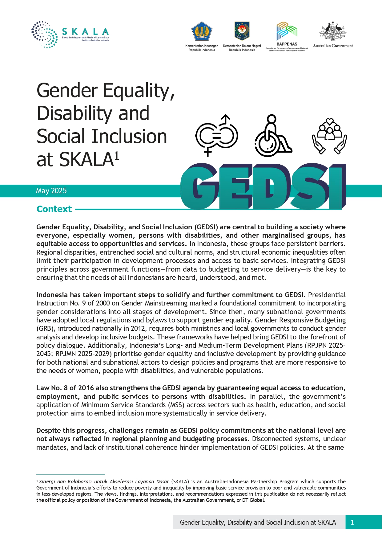 Gender Equality, Disability and Social Inclusion at SKALA