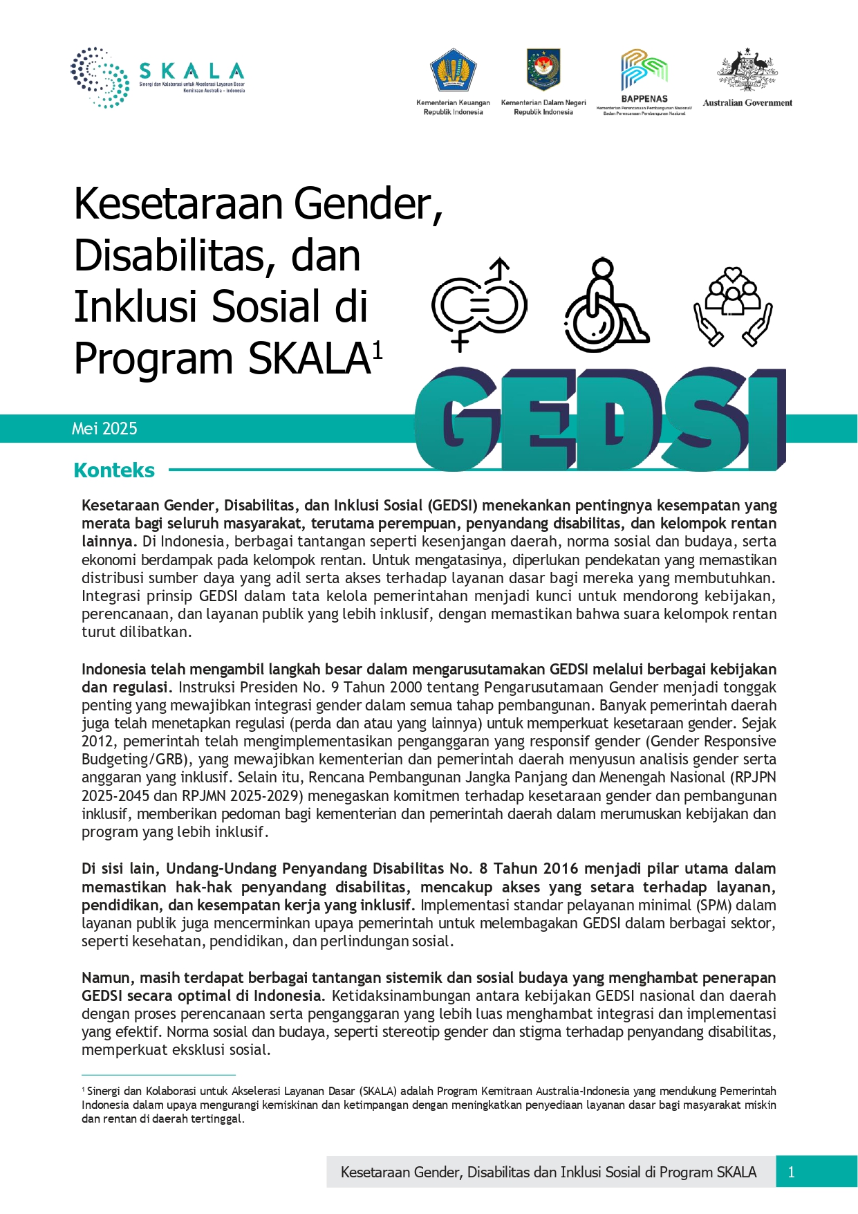 Kesetaraan Gender, Disabilitas, dan Inklusi Sosial di Program SKALA