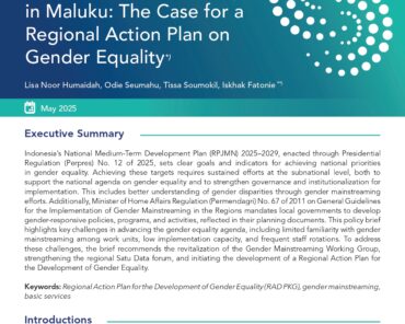 Bridging the Gender Gap in Maluku: The Case for a Regional Action Plan on Gender Equality