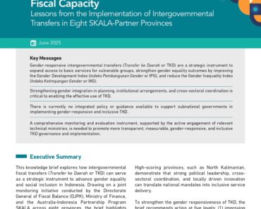 Towards Gender-Responsive Fiscal Capacity. Lessons from the Implementation of Intergovernmental Transfers in Eight SKALA-Partner Provinces