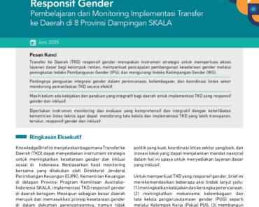 Mewujudkan Kapasitas Fiskal yang Responsif Gender. Pembelajaran dari Monitoring Implementasi Transfer ke Daerah di 8 Provinsi Dampingan SKALA