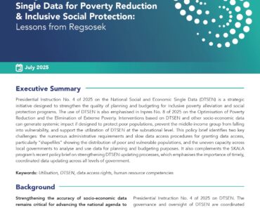 Using the National Socio-Economic Single Data for Poverty Reduction & Inclusive Social Protection: Lessons from Regsosek