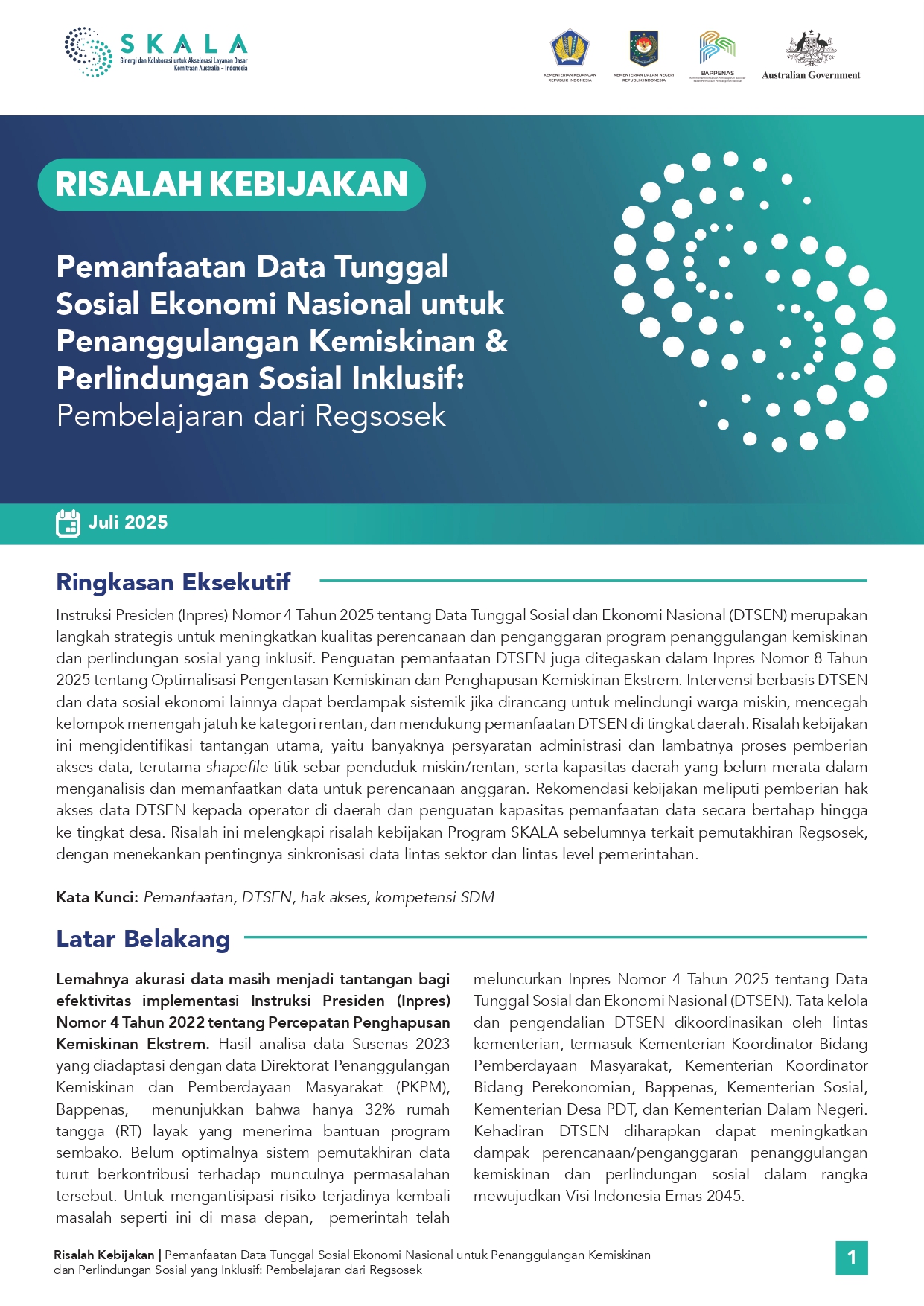 Pemanfaatan Data Tunggal Sosial Ekonomi Nasional untuk Penanggulangan Kemiskinan & Perlindungan Sosial Inklusif: Pembelajaran dari Regsosek