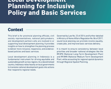 Local Development Planning for Inclusive Policy and Basic Services