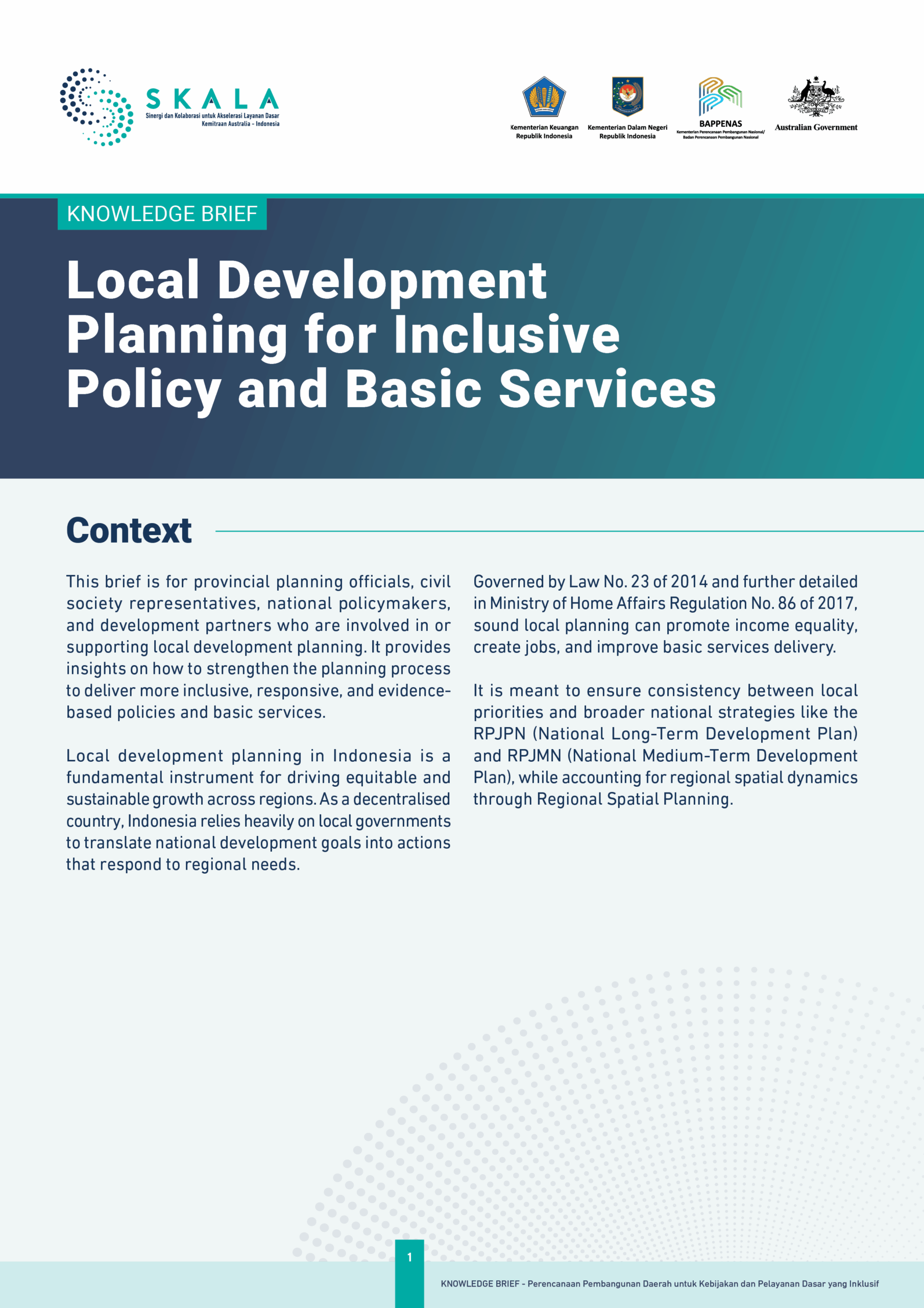 Local Development Planning for Inclusive Policy and Basic Services