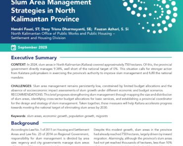 Promoting More Effective Slum Area Management Strategies in North Kalimantan Province