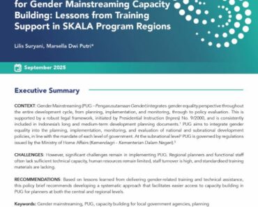 Developing a Sustainable Design for Gender Mainstreaming Capacity Building: Lessons from Training Support in SKALA Program Regions