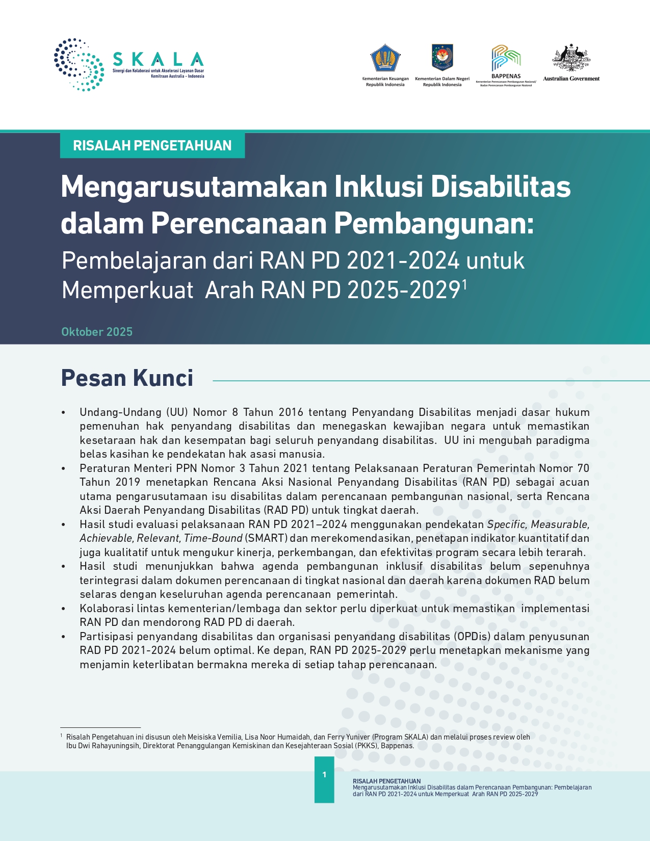Mengarusutamakan Inklusi Disabilitas dalam Perencanaan Pembangunan: Pembelajaran dari RAN PD 2021-2024 untuk Memperkuat Arah RAN PD 2025-2029