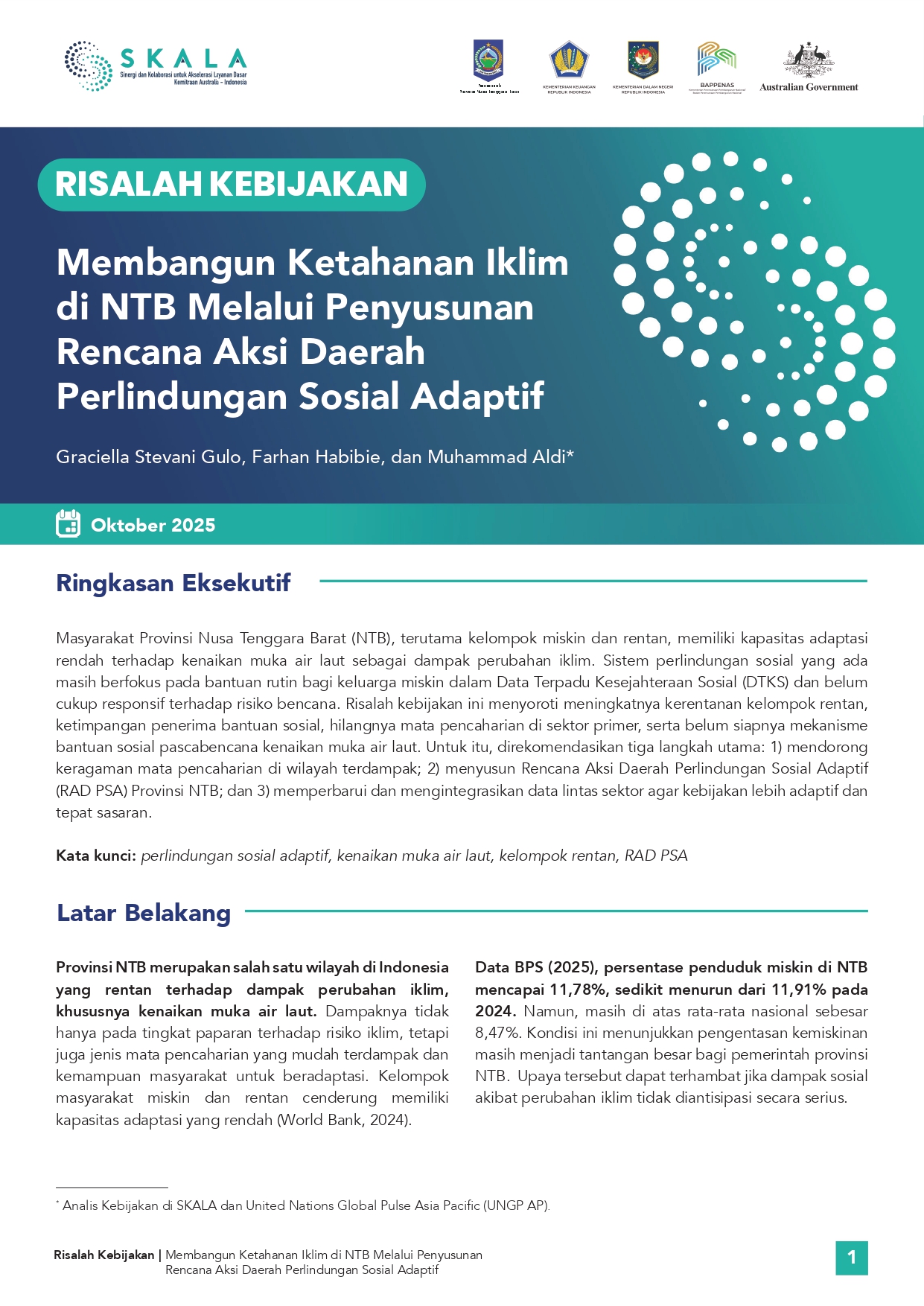 Membangun Ketahanan Iklim di NTB Melalui Penyusunan Rencana Aksi Daerah Perlindungan Sosial Adaptif