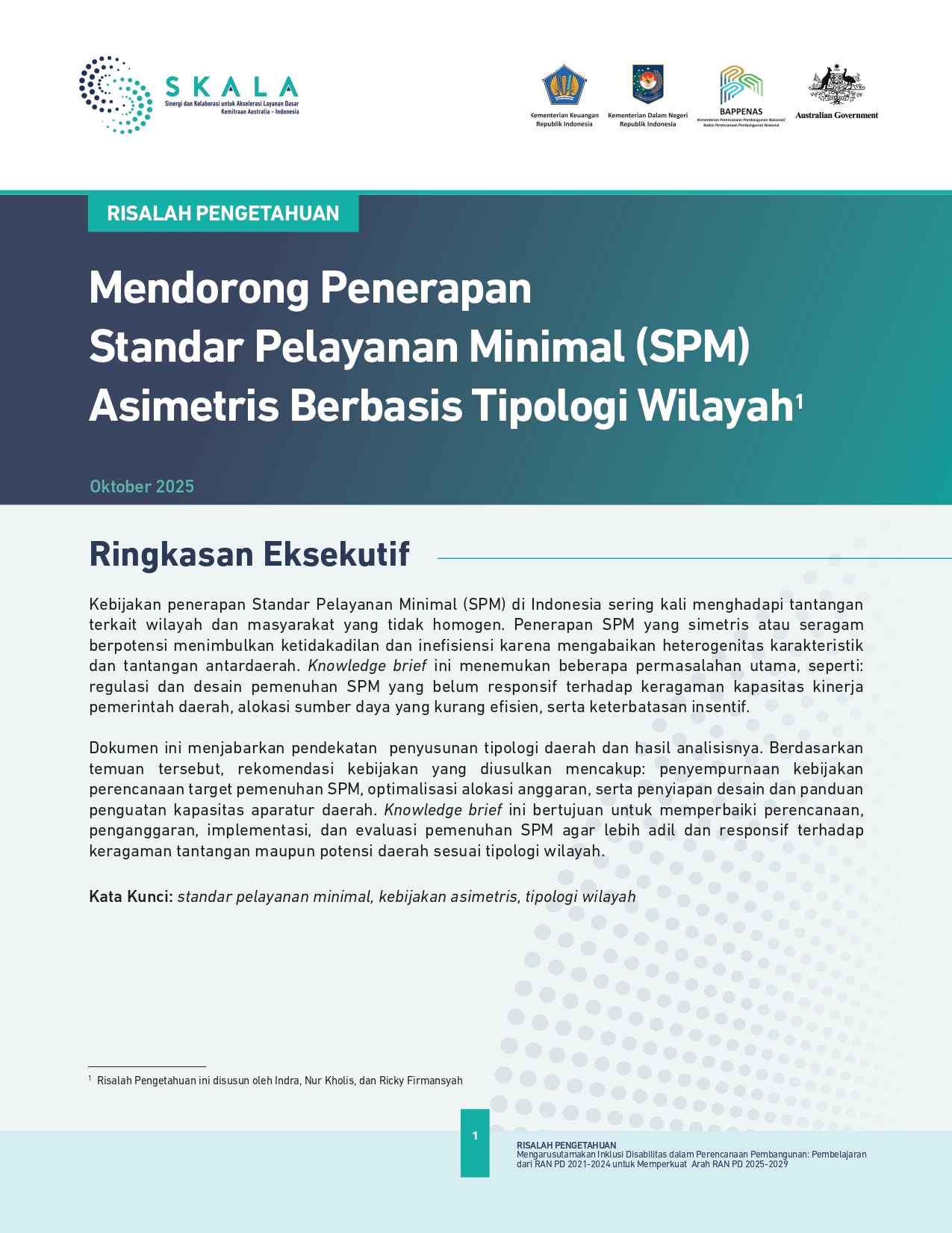 Mendorong Penerapan Standar Pelayanan Minimal (SPM) Asimetris Berbasis Tipologi Wilayah