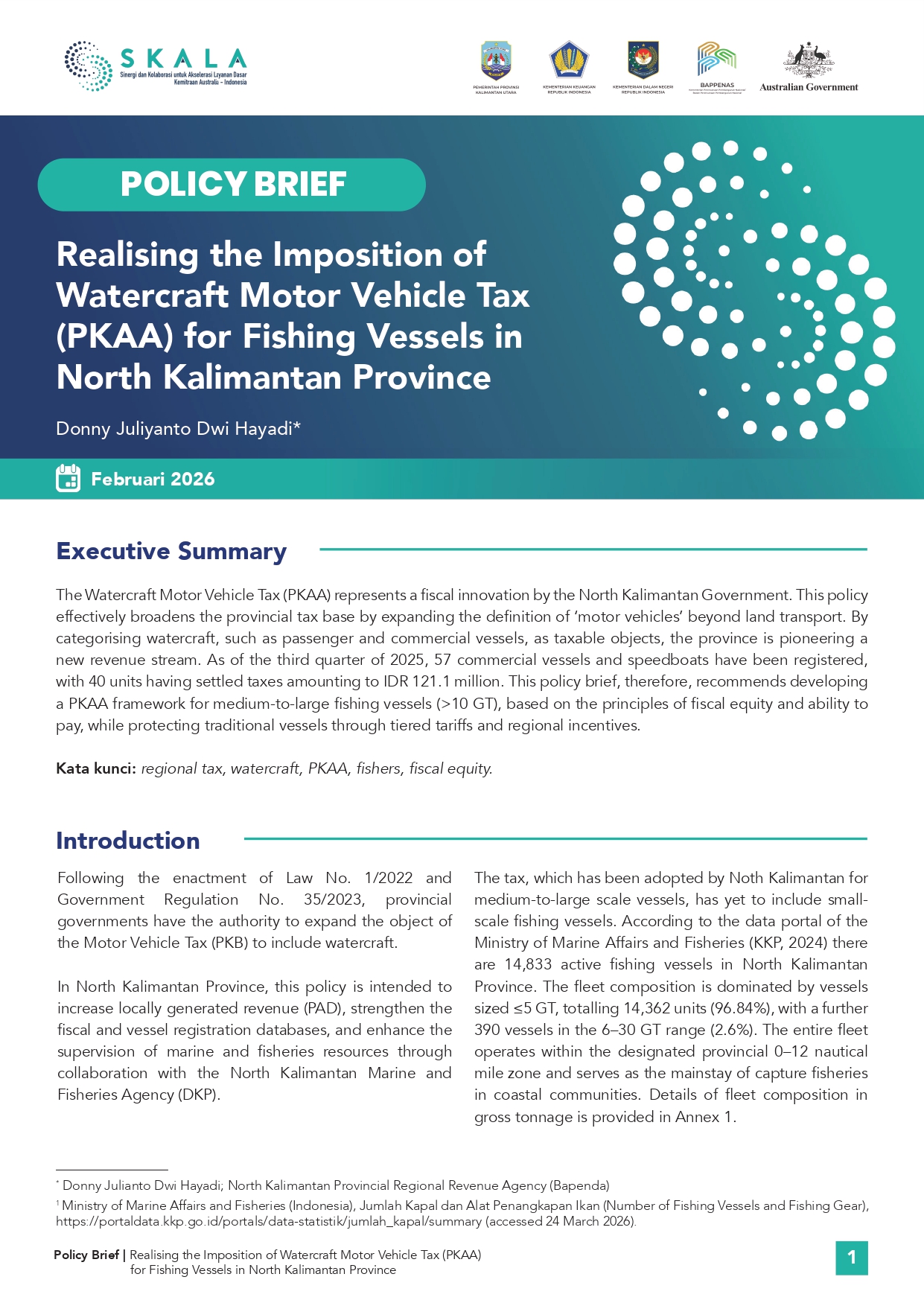 Realising the Imposition of Watercraft Motor Vehicle Tax (PKAA) for Fishing Vessels in North Kalimantan Province